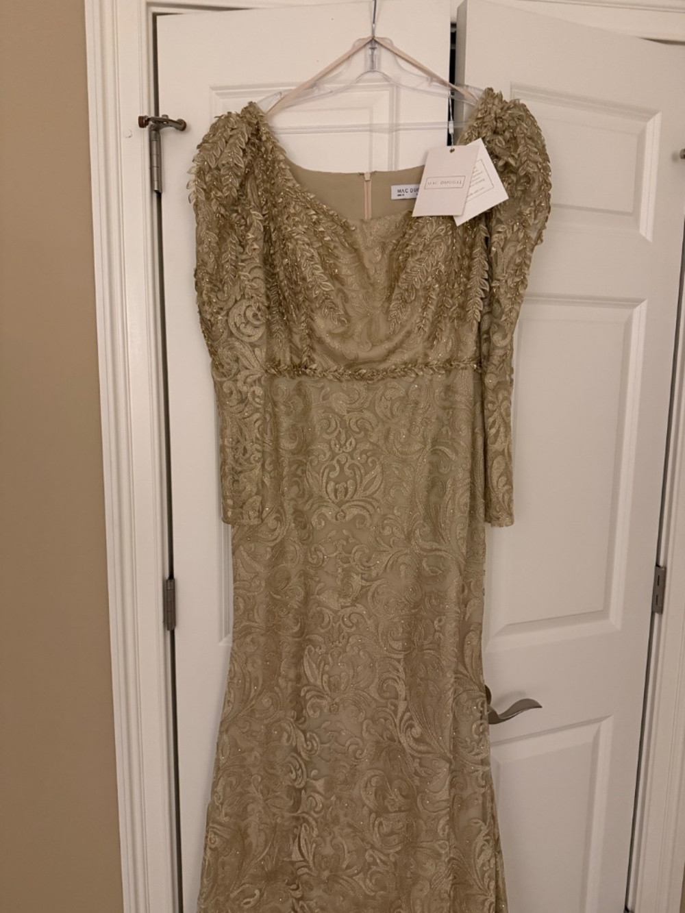 Mac Duggal  Beaded Lace A-Line Gown - Picture 10 of 13